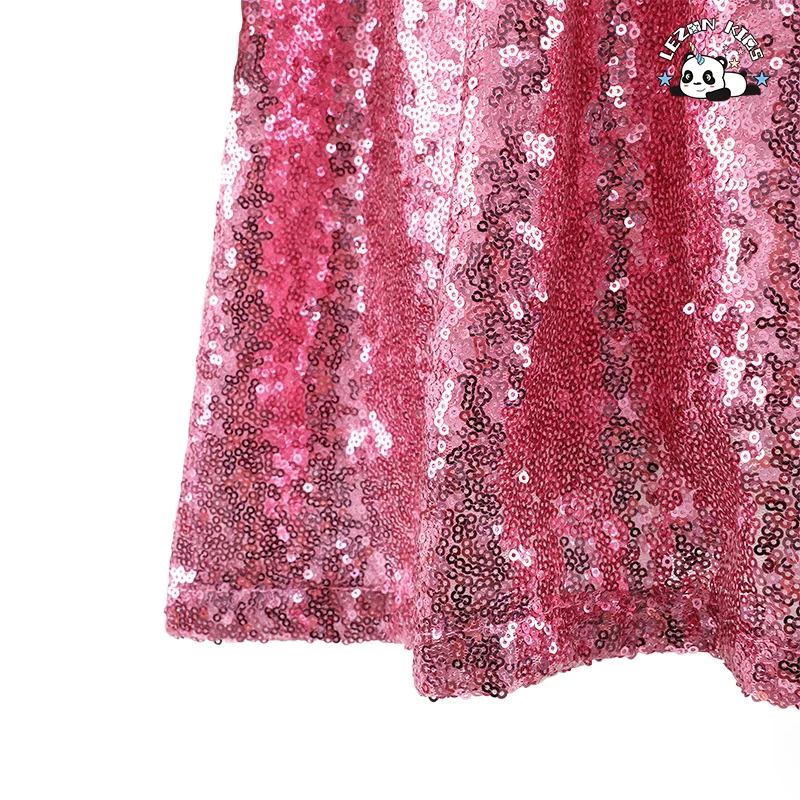 LEZONKIDS - Customizable New Summer 2-12T Girls Dress Bling Kids Children Fashion Clothes Sequins Dress